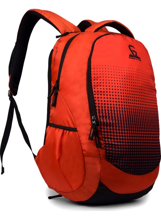 GREENLANDS GNL Vignette 31 L Orange Laptop Backpack – Rain Cover, Water-Resistant Polyester, Padded 15″ Sleeve & Notebook Storage - Image 2