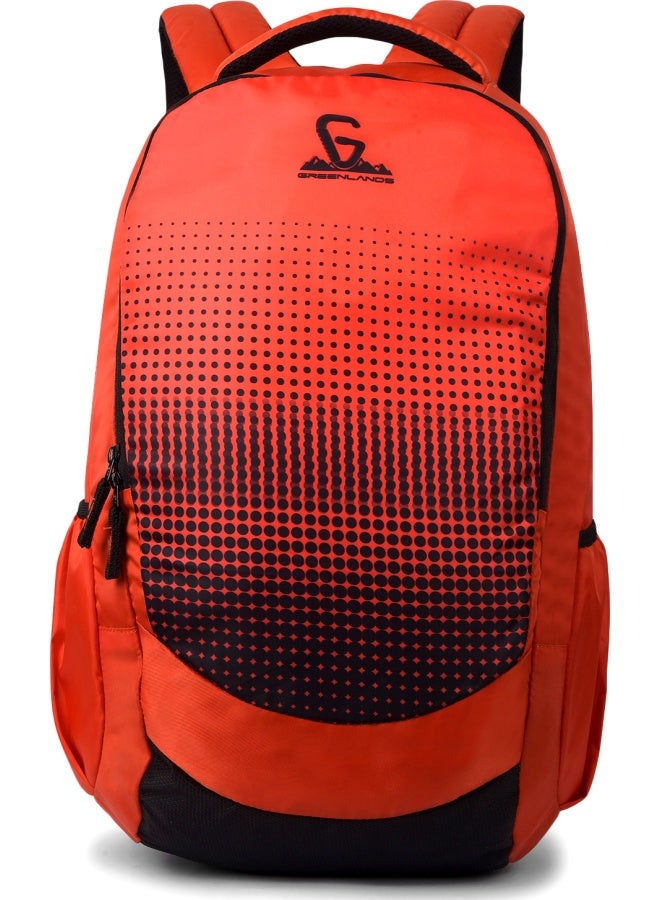 GREENLANDS GNL Vignette 31 L Orange Laptop Backpack – Rain Cover, Water-Resistant Polyester, Padded 15″ Sleeve & Notebook Storage - Image 1