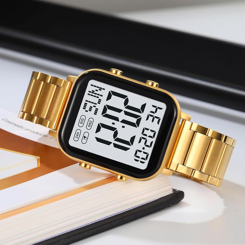 KASTWAVE Men's Stainless Steel Watch, Waterproof with Luminous Hands, Easy-Read Date Display, Precision Quartz Movement, Chronograph Sport Casual Wristwatch for Business and Outdoor Activities - Image 5