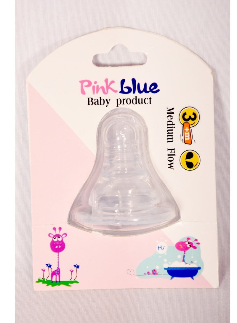 PINK & BLUE Medium flow nipple 0-3 month - Image 1
