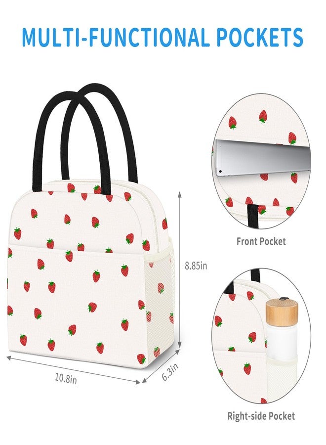 DALINDA Lunch Bag Lunch Box for Women Men,Cute Strawberry lunchbag Reusable Insulated Lunch Tote Bag - Image 5