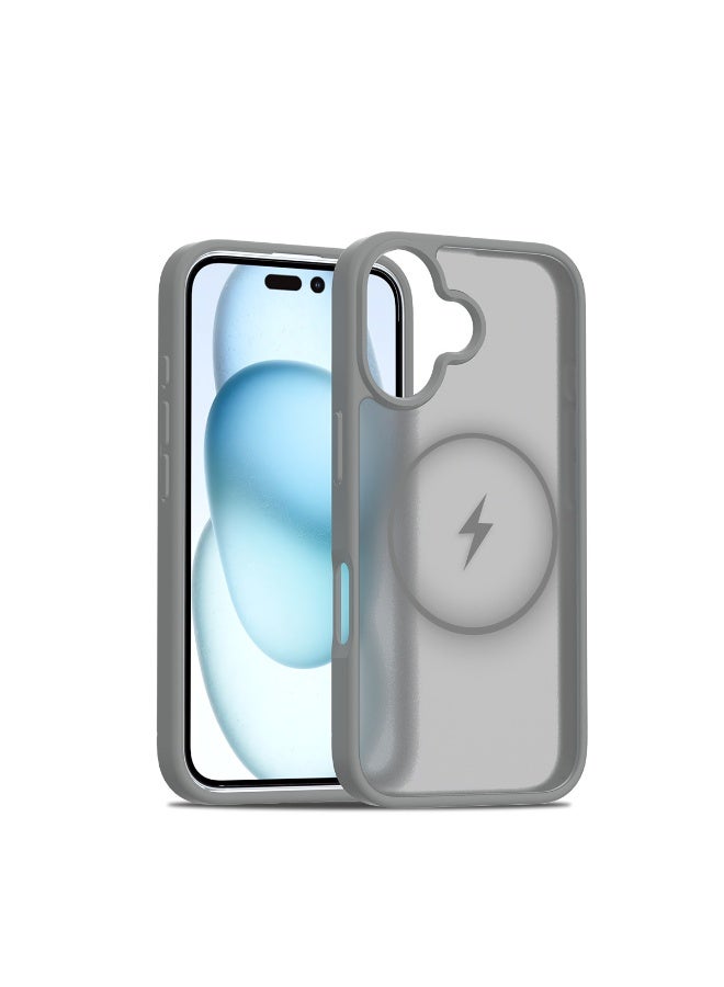 NIBEMINENT Silicone Magnetic Absorption Simple Protection Case With Magsafe For iPhone 15 Pro, Titanium Grey