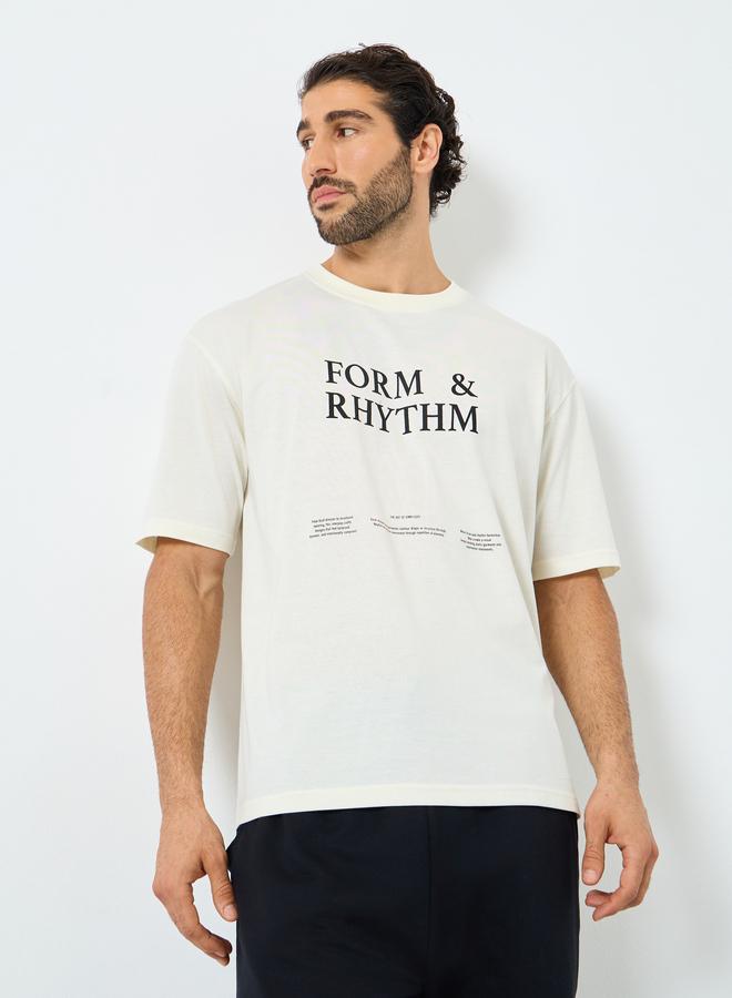 Styli Oversized Slogan Print Jersey T-Shirt - Image 1