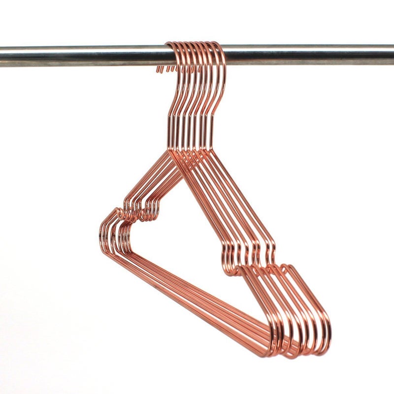 Koobay 10pack Koobay 13 "" أطفال الورد النحاس الذهب اللامع الأسلاك المعدنية العليا شماعات الملابس للقمصان تخزين وعرض - Image 3