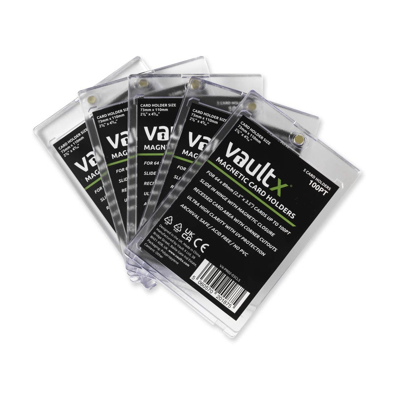 Vault X Magnetic Card Holders 100pt for Trading Cards, One Touch Hard Cases with UV Protection, Clear Display for Collectible Card Games, Sports, TCG (5 Pack) - Image 3