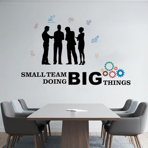 StickMe 'Small Team Doing Big Things - Office - Inspirational - Motivational - Quotes - Wall Sticker' -SM829 (Multi Colour, Vinyl - 90cm X 55 cm), Self-Adhesive - Image 1