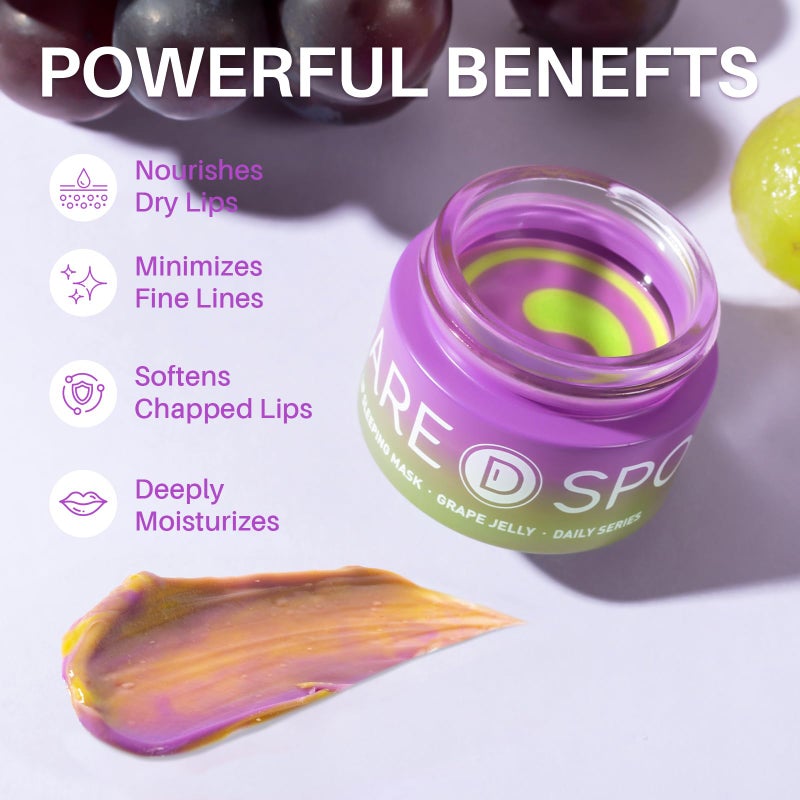 SPODARE Lip Mask, Hydrating Overnight Lip Sleeping Mask, Lip Moisturizer for Dry Cracked Lips Care, Dual-Color Lips Balm for Nourishing and Softening Lips, Minimizes Fine Lines - Grape - Image 4