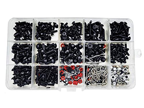 Nuofan 500pcs RC Car Screws Kits M3M4E BuckleShell BuckleScrew NutsHex ScrewsPlugs RC Repair Tool Kit for HSPWltoysTraxxa Scale RC Cars 500pcs - Image 5