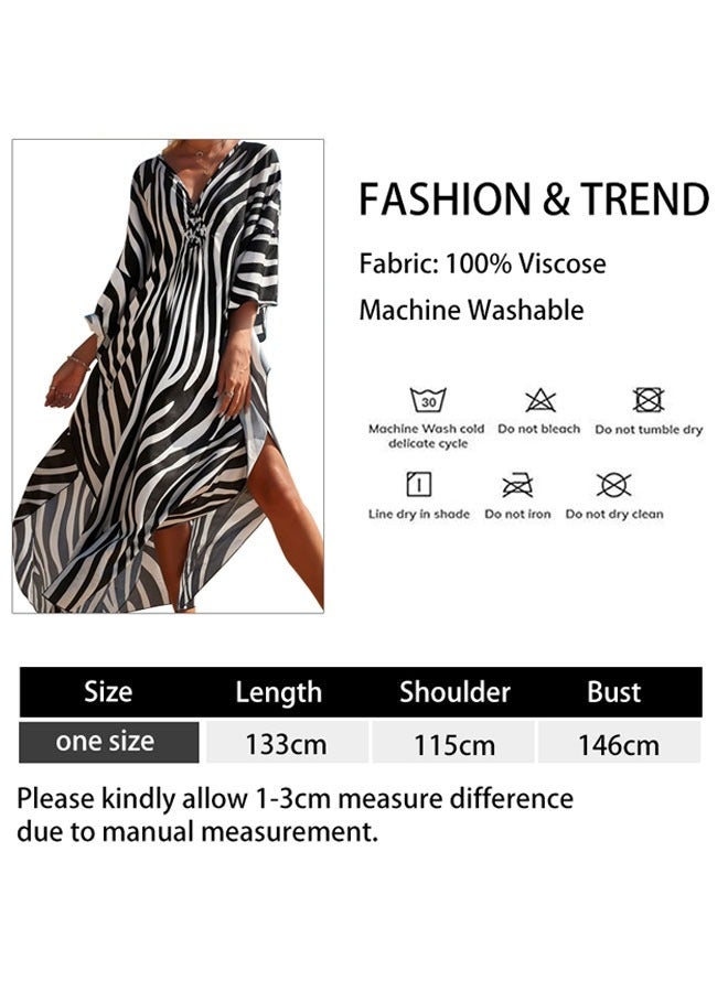 وهاواي Kaftan Dresses for Women Plus Size Lightweight Swimsuit Cover up V Neck Summer Bathing Suit Caftan Loungewear Beach Dress - Image 2