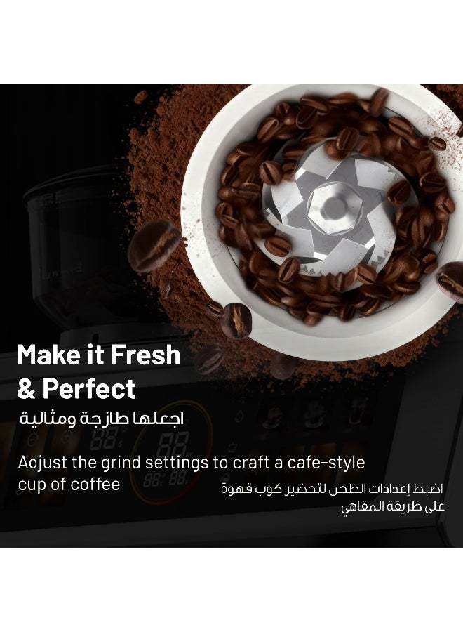 LePRESSO Semi Automatic Coffee Machine with Touch Control Panel & Adjustable Grind Setting /Coffee Maker 58 mm Portafilter / Powerful Dual Boiler / Multiple Brewing Options / Digital Pressure Gauge / PID Control / 20 Bar - Silver - Image 2