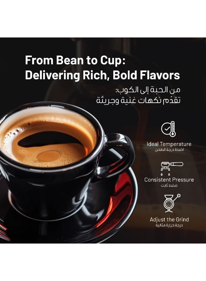 LePRESSO Semi-Automatic Coffee Machine with Milk Frother, Dual Boiler Espresso Maker, Bean to Cup Espresso Machine, Touch Panel,Coffee Maker with 20Bar Pump, Cappuccino Maker, Latte & Macchiato - Silver - Image 5