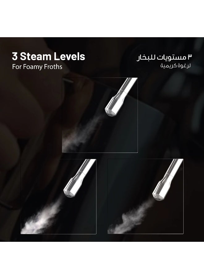 LePRESSO Semi-Automatic Coffee Machine with Milk Frother, Dual Boiler Espresso Maker, Bean to Cup Espresso Machine, Touch Panel,Coffee Maker with 20Bar Pump, Cappuccino Maker, Latte & Macchiato - Silver - Image 4