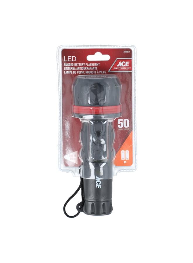 ACE High-Quality Rugged Battery 50-Lumens LED Flashlight Black 3999574 - Image 1