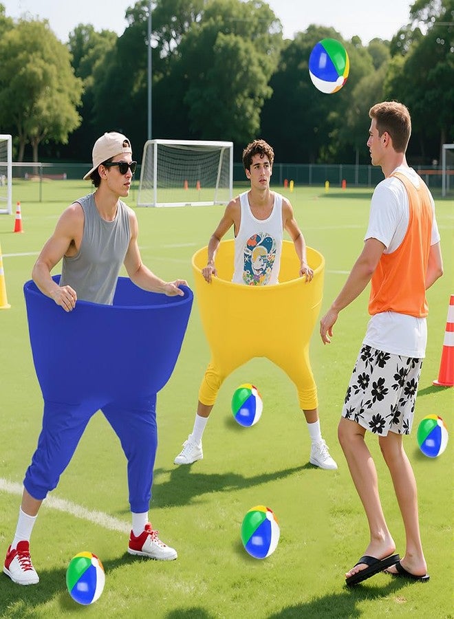 ROMANKAS Granny Pants Outdoor Games 4 PCS Fun Party Game Pants with 16 Bouncy Balls and 1 Air Pump (Random Colors), Granny Pants Yard Game for Adults and Family Reunion Party Field Game Set - Image 5