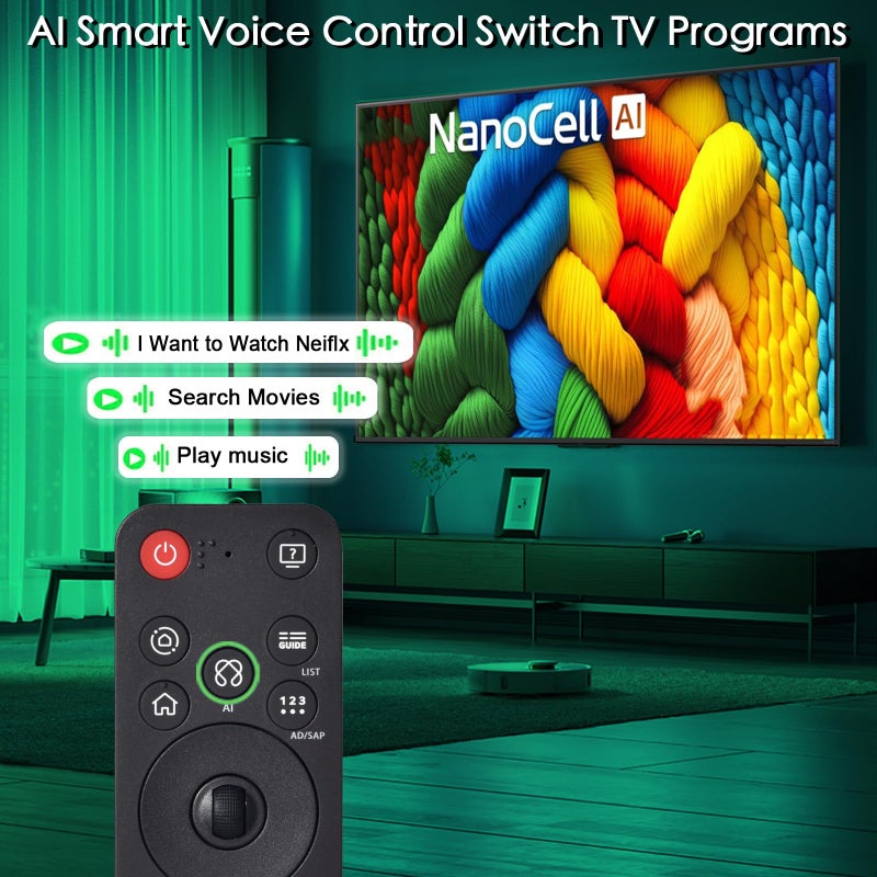 VIVCASE AI Magic Remote for LG Smart TV,Replacement Control for LG 2019-2025 Models,Including OLED, QNED, UHD, LED, LCD,4K,8K,for AN-MR25GA/MR24GA/MR23GA/MR22GA/MR21GA/MR20GA/MR19BA - Image 5