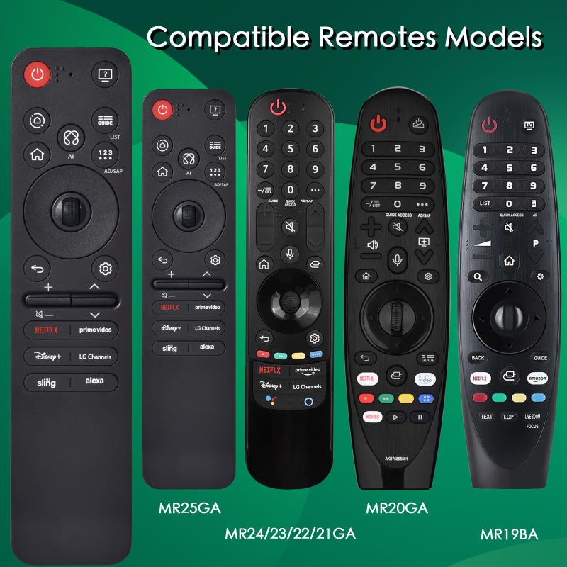 VIVCASE AI Magic Remote for LG Smart TV,Replacement Control for LG 2019-2025 Models,Including OLED, QNED, UHD, LED, LCD,4K,8K,for AN-MR25GA/MR24GA/MR23GA/MR22GA/MR21GA/MR20GA/MR19BA - Image 2