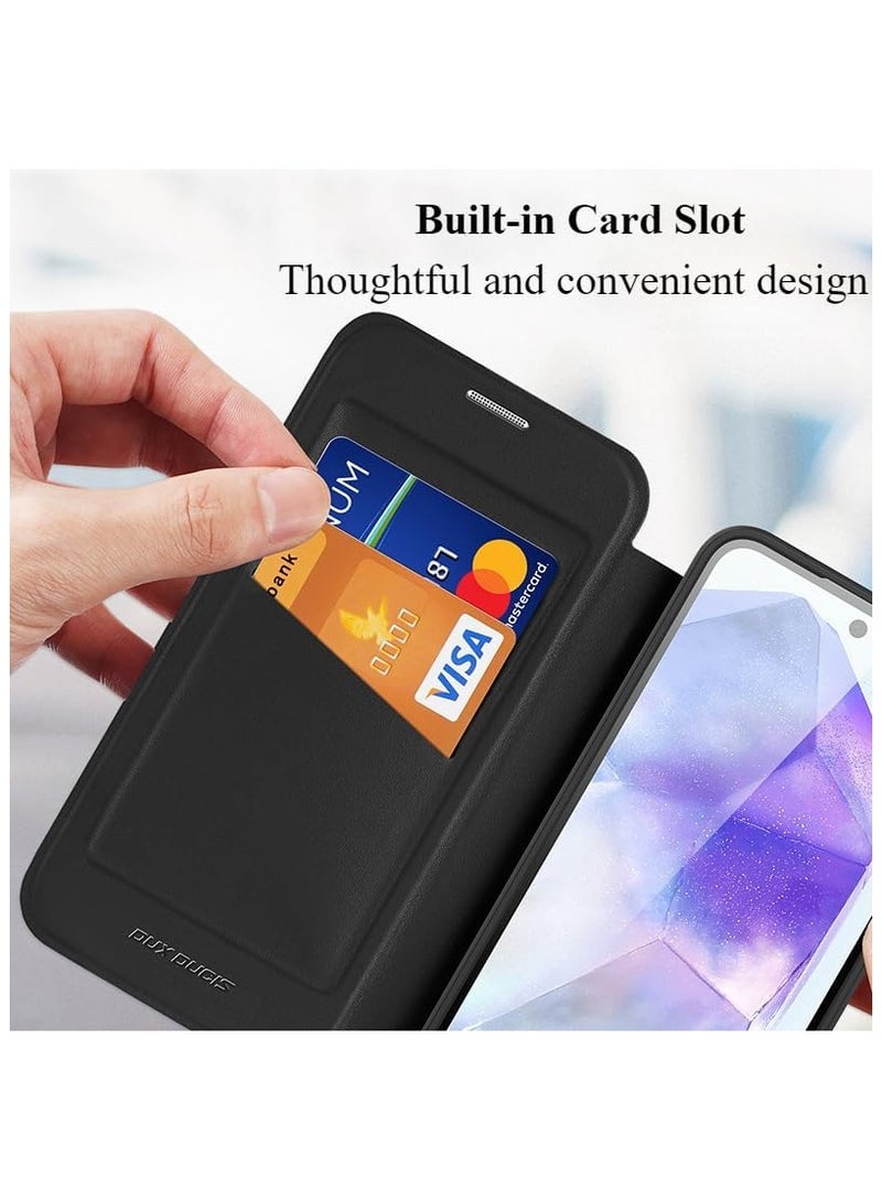 عام غطاء شفاف لهاتف سامسونج جالاكسي A16 5G (2024)، غطاء هاتف بسيط غير لامع مقاوم للسقوط مع فتحة للبطاقات، مضاد للاصفرار ومضاد للسرقة بفرشاة واقية متينة مقاومة للصدمات - Image 2