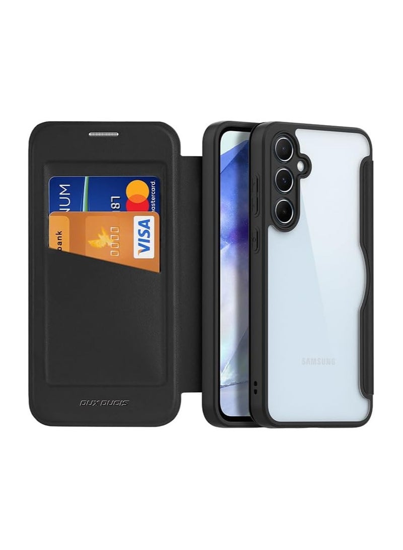 عام غطاء شفاف لهاتف سامسونج جالاكسي A16 5G (2024)، غطاء هاتف بسيط غير لامع مقاوم للسقوط مع فتحة للبطاقات، مضاد للاصفرار ومضاد للسرقة بفرشاة واقية متينة مقاومة للصدمات - Image 1