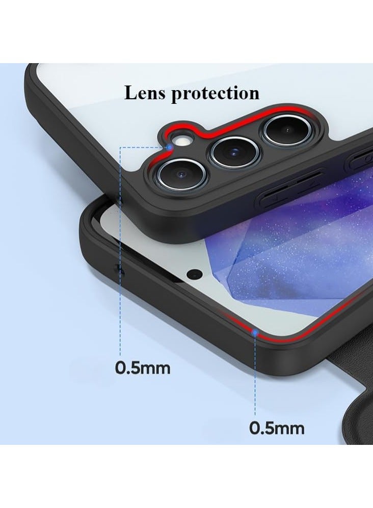 عام غطاء شفاف لهاتف سامسونج جالاكسي A16 5G (2024)، غطاء هاتف بسيط غير لامع مقاوم للسقوط مع فتحة للبطاقات، مضاد للاصفرار ومضاد للسرقة بفرشاة واقية متينة مقاومة للصدمات - Image 4