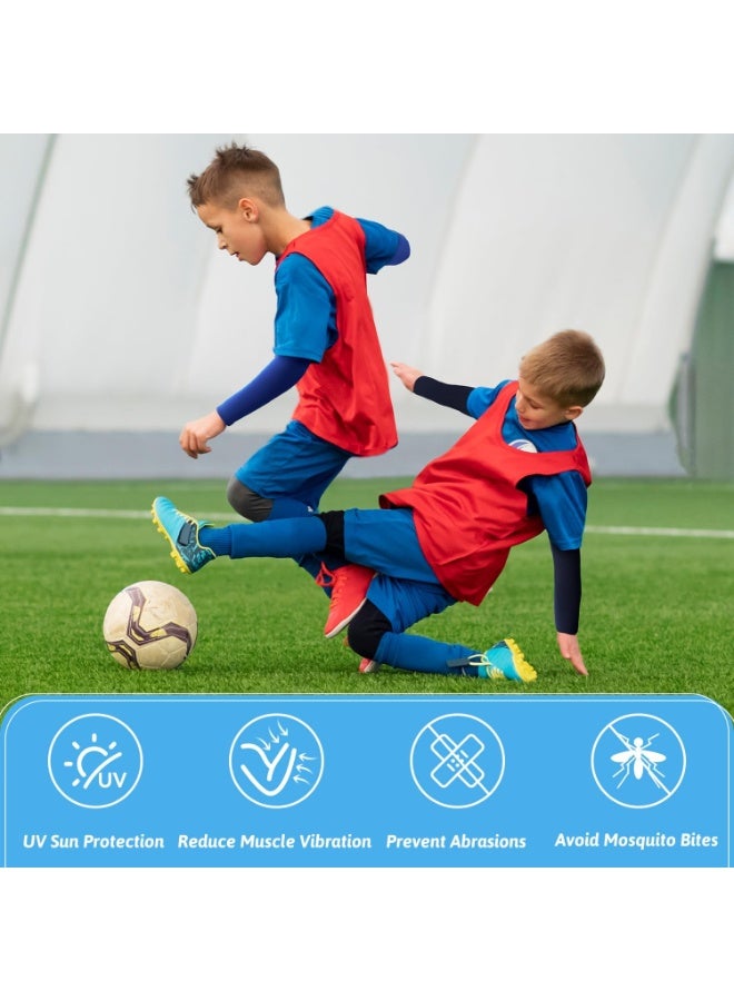 HZYH Baseball Arm Sleeves for Kids 5 Pairs Basketball Arm Sleeve UV Sun Protection Cooling Compression Sleeves To Cover Arms for Boys Girls, One Size - Image 4