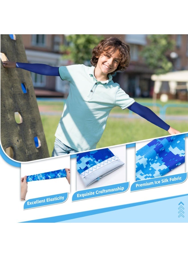 HZYH Baseball Arm Sleeves for Kids 5 Pairs Basketball Arm Sleeve UV Sun Protection Cooling Compression Sleeves To Cover Arms for Boys Girls, One Size - Image 3