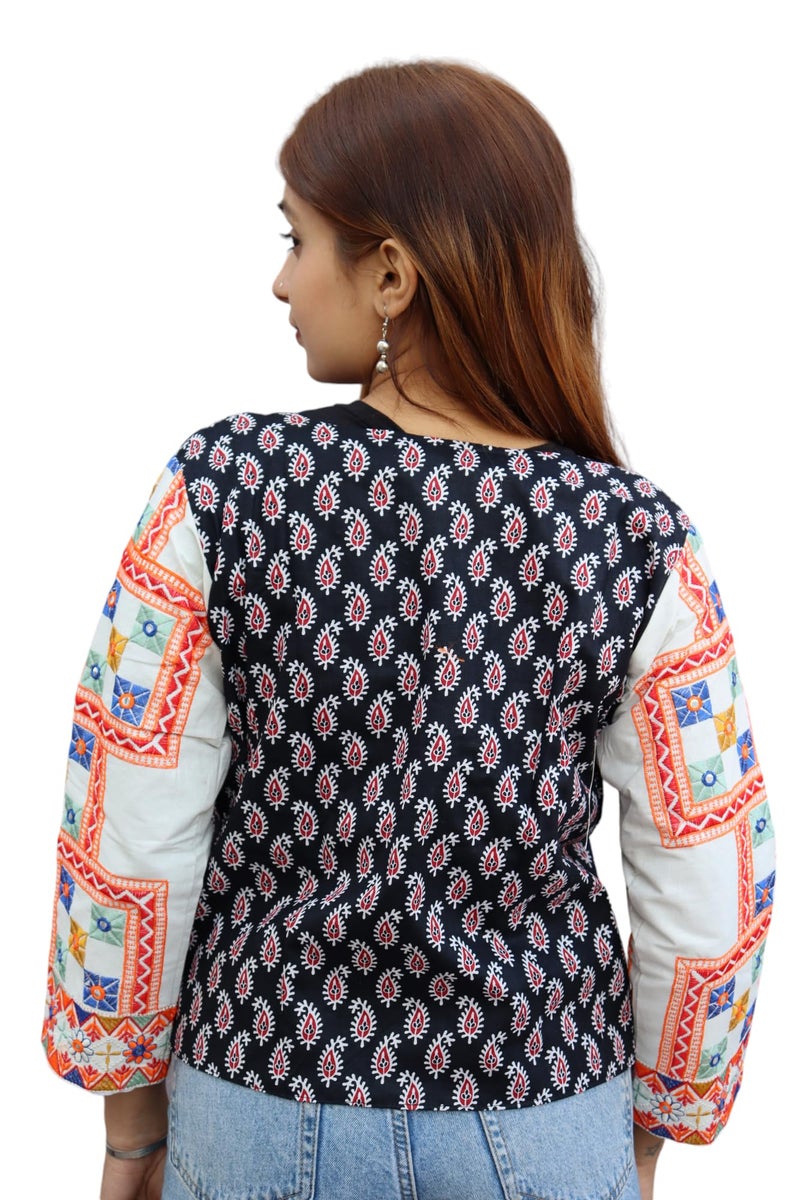 Prijam Women's Embroiderd Ethnic Shrug or Jacket P08 and Special Embroidered Cotton Koti/Jacket/Waist Coat for Women - Image 5