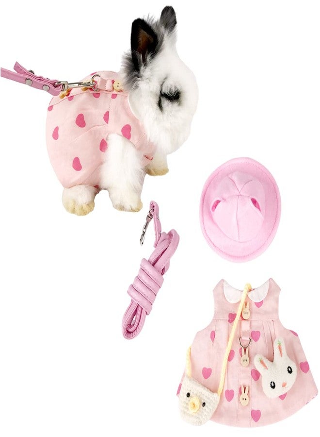 Barn Eleven Rabbit Harness and Leash with Cute Accessories for Walking Escape Proof - Mesh Breathable Bunny Vest Harness Outdoor - Also Suit for Ferret Kittn Puppy Small Animals (With Accessories,Small) - Image 1