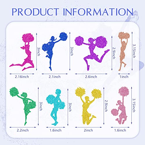 Blulu 48 Pieces Cheerleader Cupcake Toppers Glitter Cheerleading Gymnastics Cupcake Picks Cheer Team Cake Decorations Girl Toothpicks Cake Decor for Girls Birthday Party Favors Supplies - Image 5