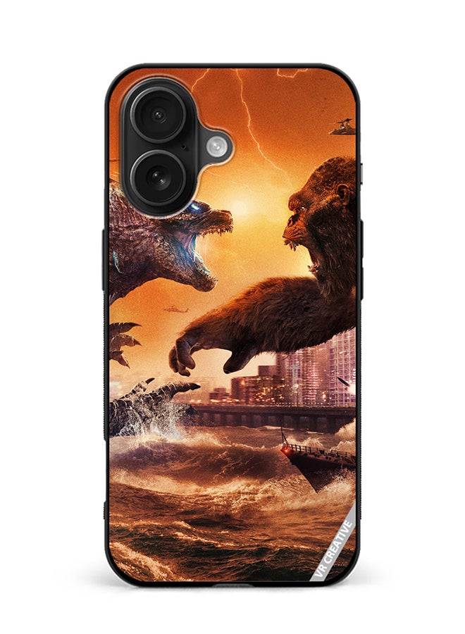 VR CREATIVE Protective Case Cover For Apple iPhone 16 Godzilla Vs Kong Design Multicolour
