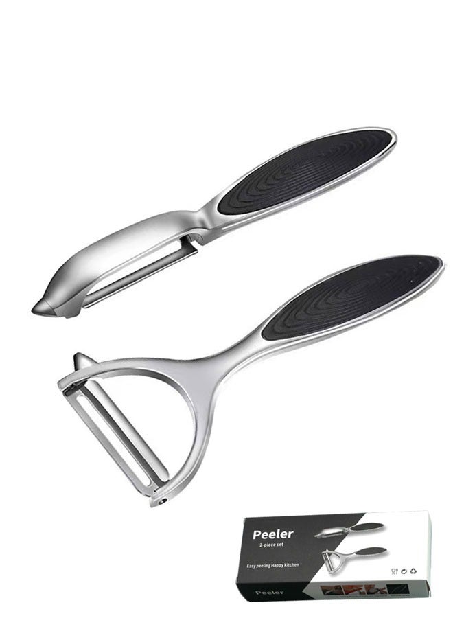 2PCS VEGETABLE PEELER FOR KITCHEN, FRUIT, CARROT, VEGGIE, POTATOES PEELER, Y-SHAPED AND I-SHAPED STAINLESS-STEEL MULTI-FUNCTION SET PEELERS, NON-SLIP HANDLE & SHARP BLADE