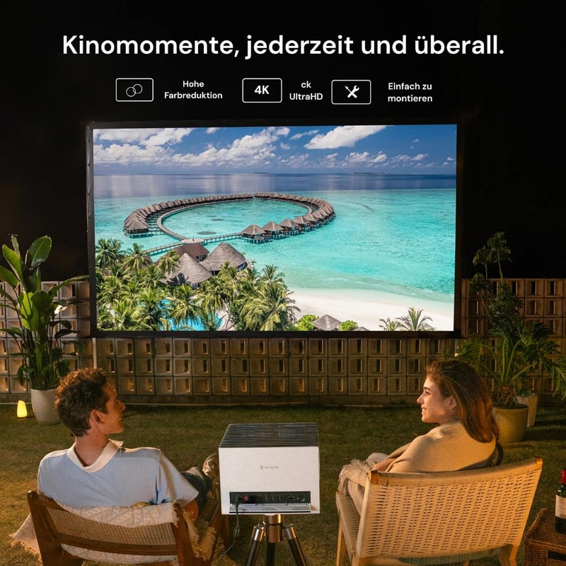 120'' Outdoor Camping Portable Folding Screen and Stand, 3-Layer Matte White PVC 1.3 Gain, 16:9 Outdoor Movie Screen, Supports 4K 8K HD, Anti-Wrinkle, Windproof Stability Kit and Carrying Bag - Image 5