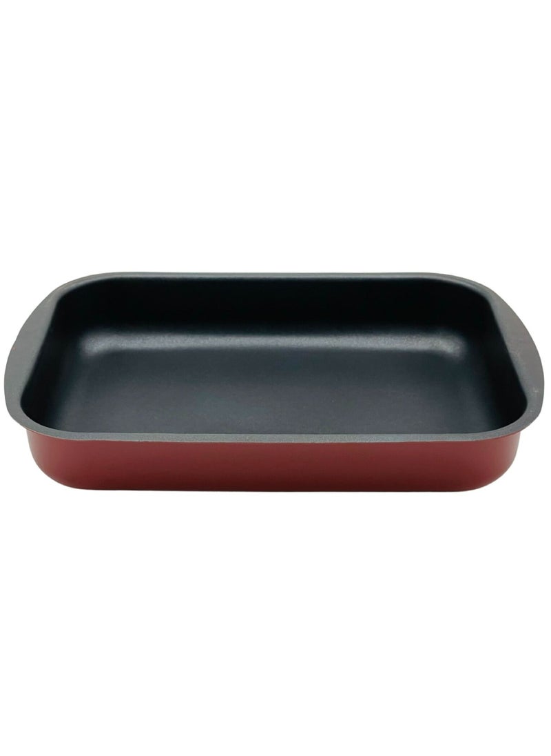 Alsaif - Vetro 3 Pieces Non Stick Rectangular Baking Pan Set Wine Red - Image 1