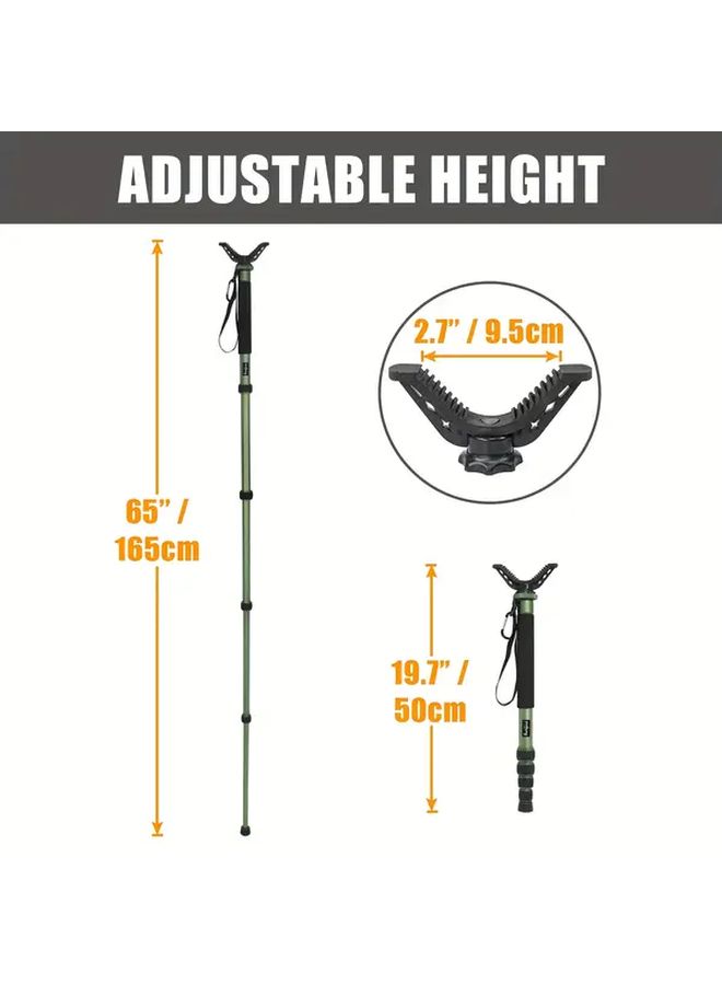 Green Aluminum Monopod With Rotatable Top Accessory Carrying Bag For Hunting Camera Tripod - Image 5