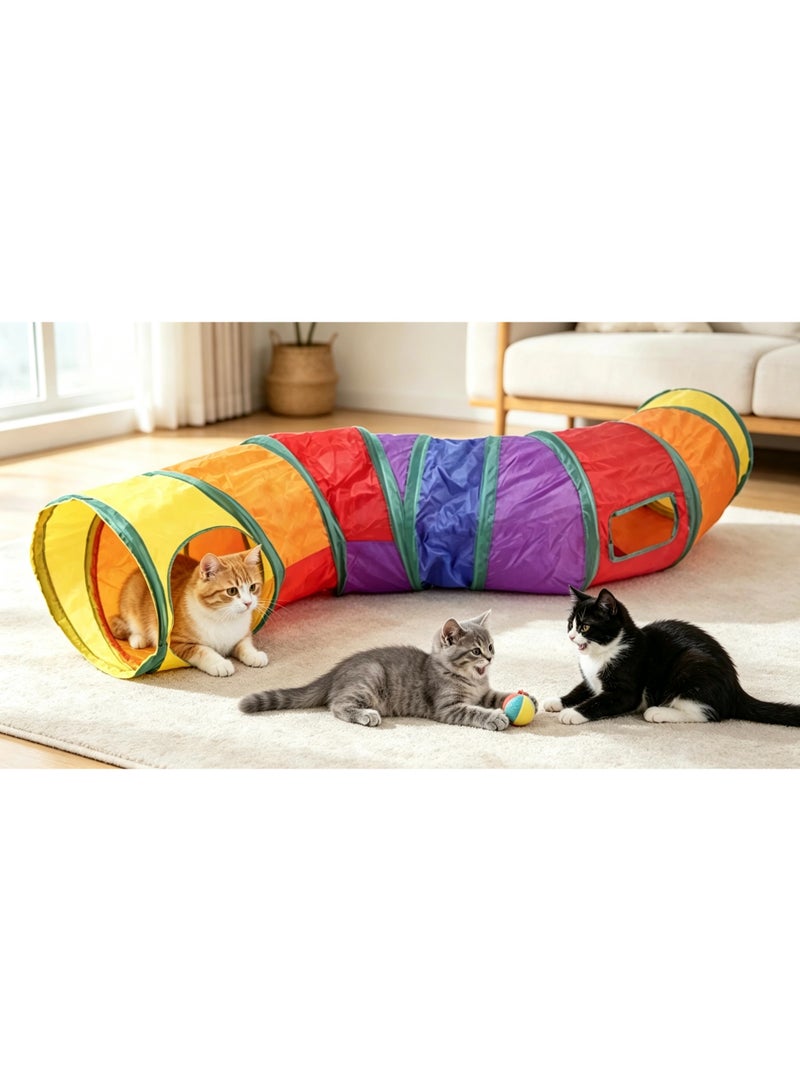 S-shaped rainbow curved tube cat tunnel - Image 1