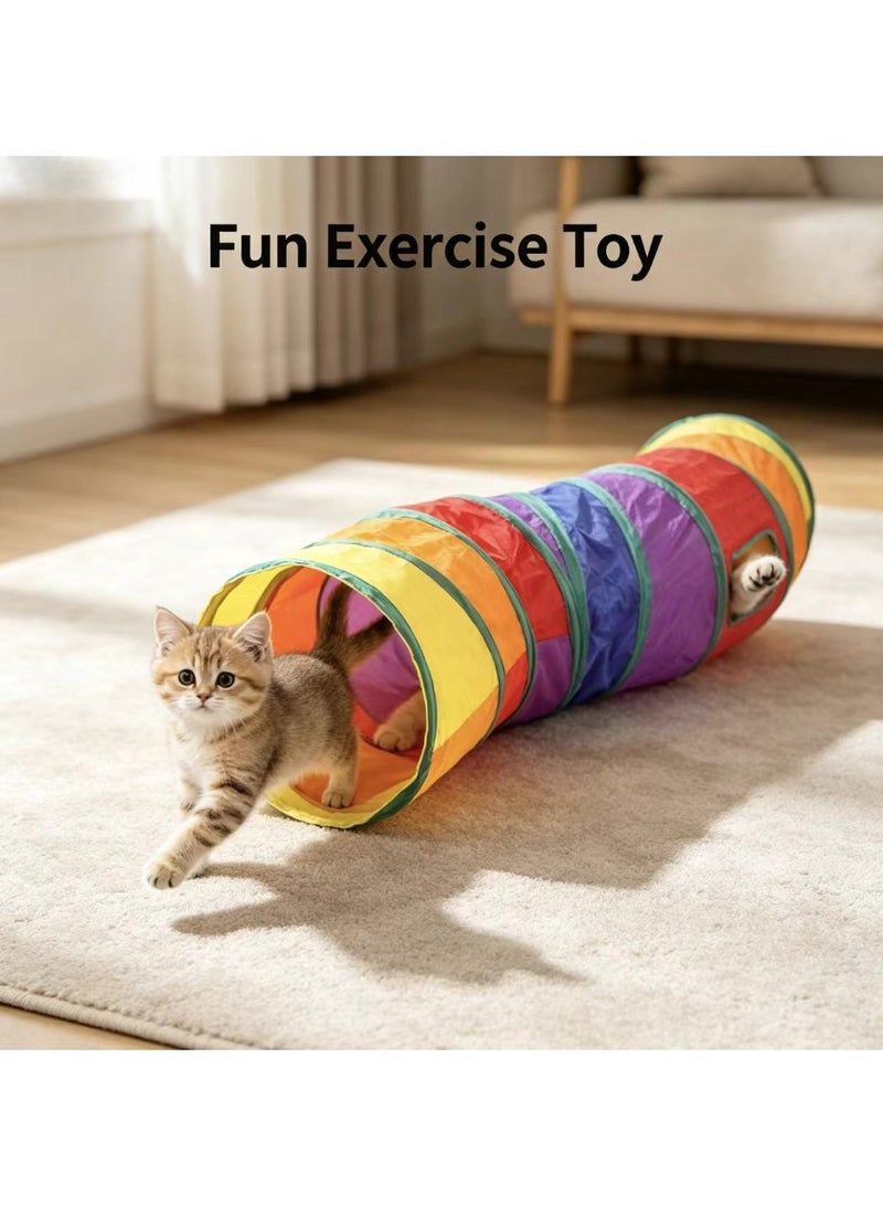 S-shaped rainbow curved tube cat tunnel - Image 3