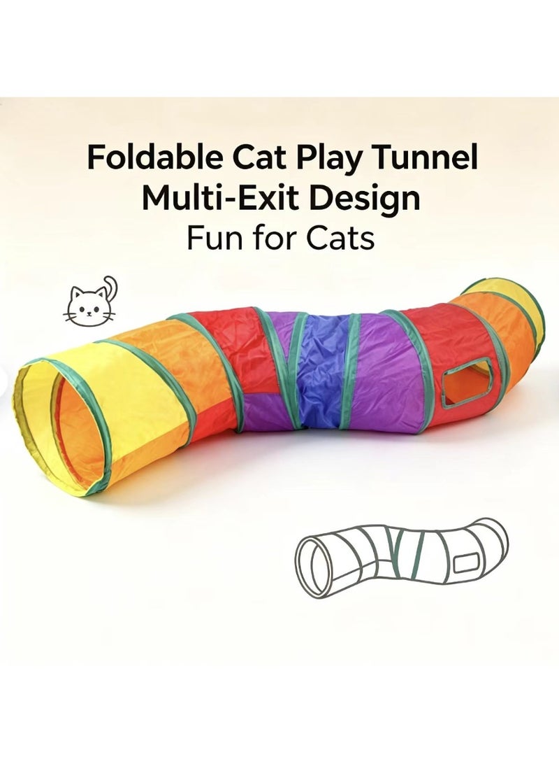 S-shaped rainbow curved tube cat tunnel - Image 4