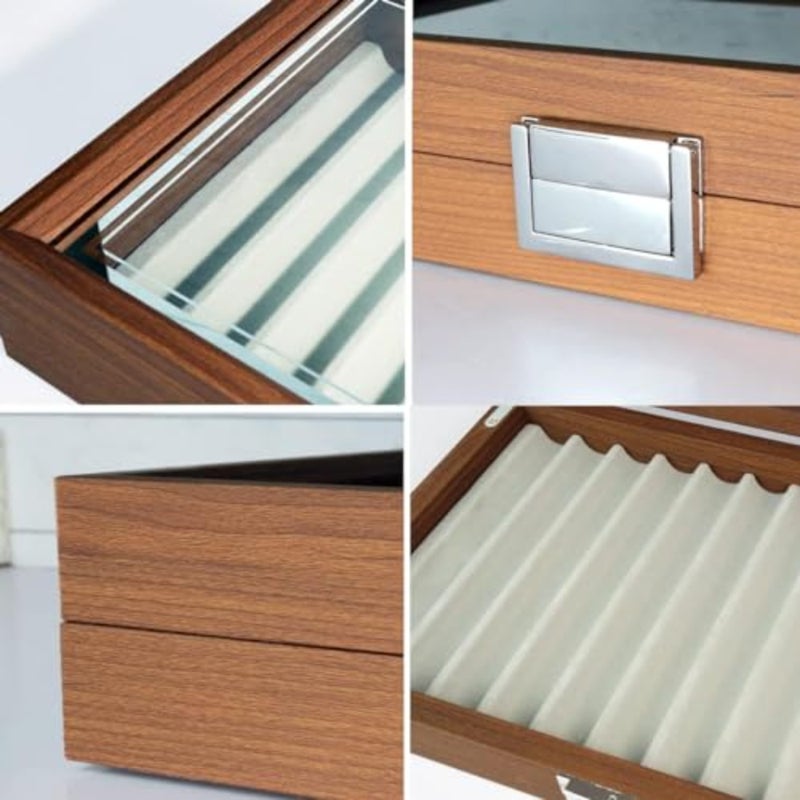 12 Bit Collection Gift Box, Black Walnut Wooden Storage Box, Pen Storage Collection Display Box, High-grade Pen Storage for Display Storage of Fountain Pens - Image 3