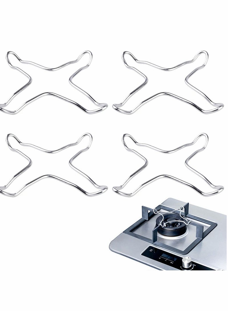 Y&D Gas Ring Trivet Reducer Stove Top Hob Cooker Heat Simmer Coffee Pots Cafetiere Espresso Makers Pans Stainless Steel Kitchen Utensil 4 Pieces  - Image 1