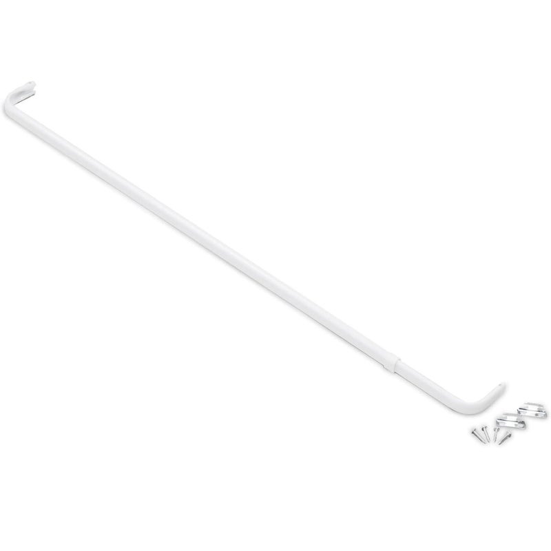 Achim Home Furnishings ACHIM Fantasia 1828 inch Adjustable Width Single Curtain Rod for Windows with Brackets  Hardware  Easy to Install White