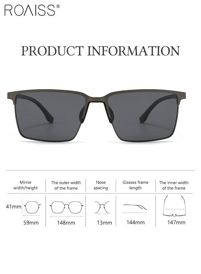 roaiss Men's Polarized Rectangular Sunglasses, UV400 Protection Sun Glasses, Fashion Anti-glare Sun Shades, Suitable for Men Driving, Fishing, Traveling, 59mm - Image 3