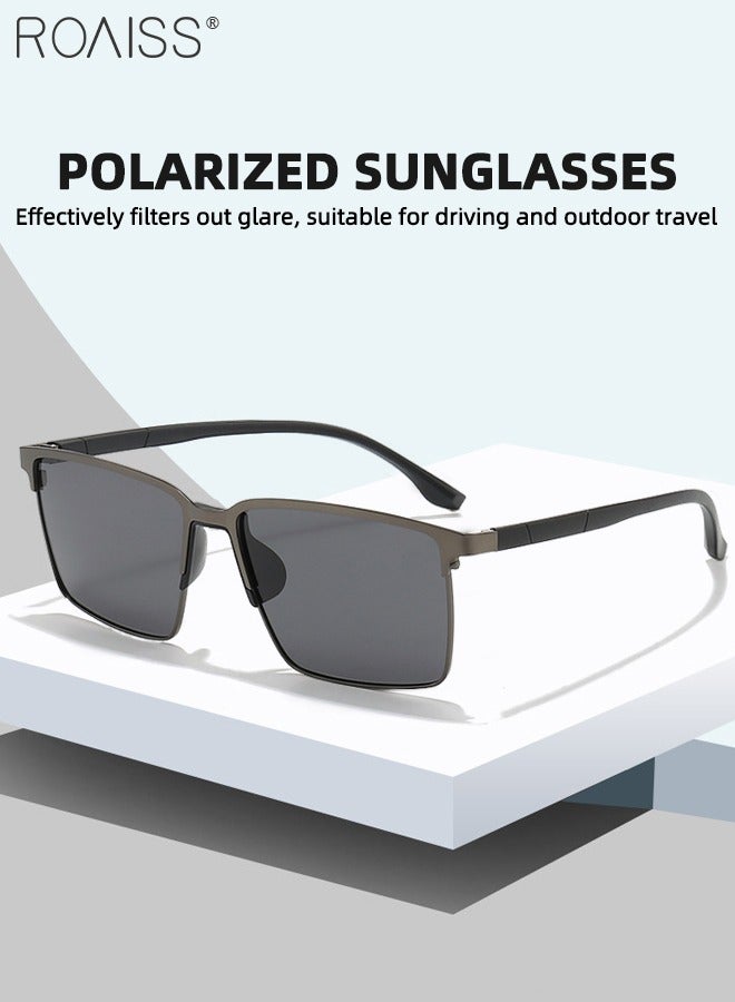 roaiss Men's Polarized Rectangular Sunglasses, UV400 Protection Sun Glasses, Fashion Anti-glare Sun Shades, Suitable for Men Driving, Fishing, Traveling, 59mm - Image 5