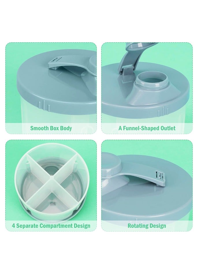 2 Pack Baby Formula Dispenser On The Go, Non-Spill Rotating Four-Compartment Formula Container to Go for Infant Toddler Travel Outdoor - Image 3