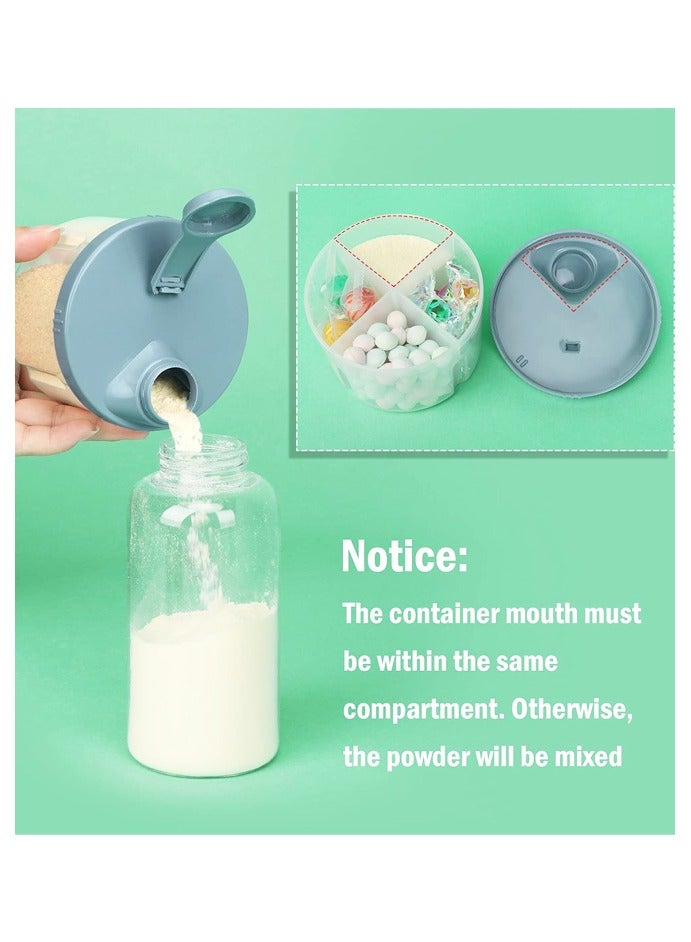 2 Pack Baby Formula Dispenser On The Go, Non-Spill Rotating Four-Compartment Formula Container to Go for Infant Toddler Travel Outdoor - Image 4