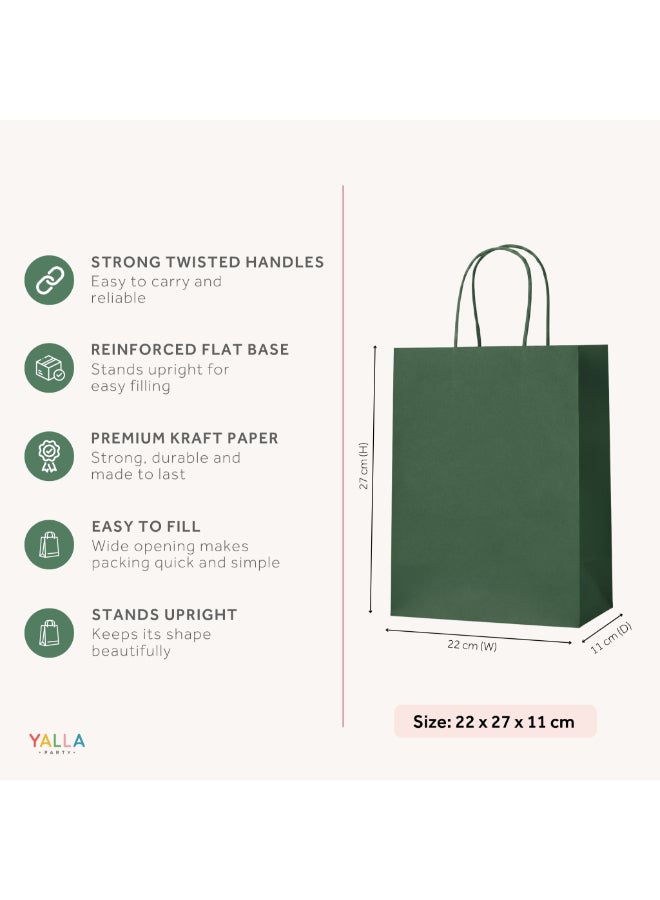 Party Camel Green Paper Party Bags - Pack of 8 - Image 3