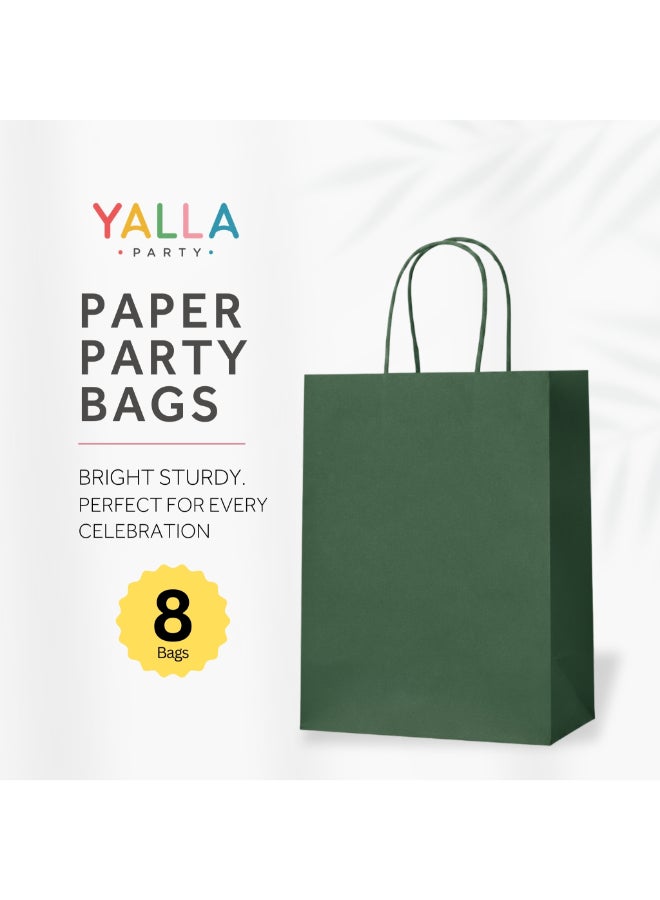 Party Camel Green Paper Party Bags - Pack of 8 - Image 2