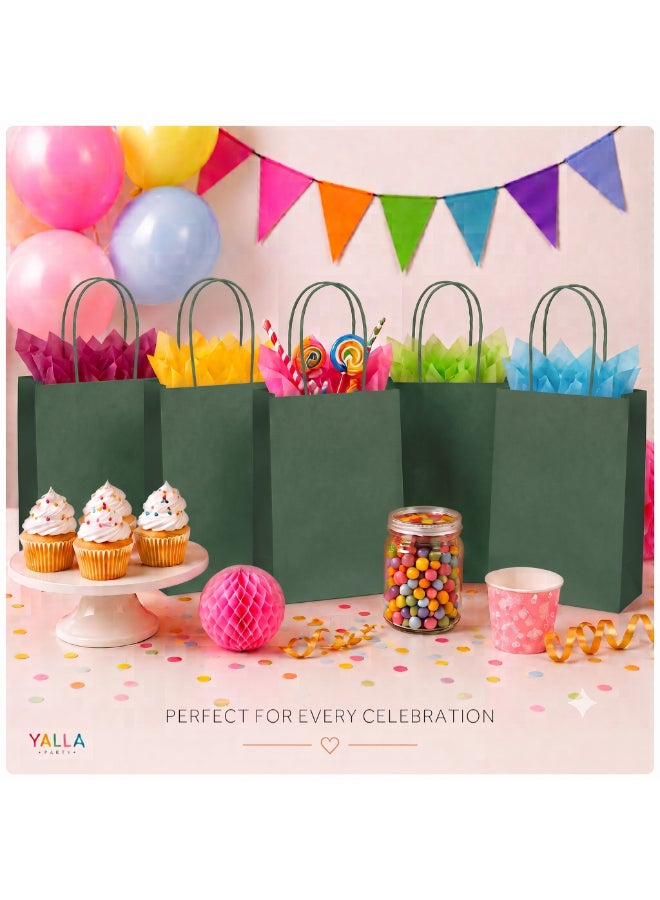 Party Camel Green Paper Party Bags - Pack of 8 - Image 5