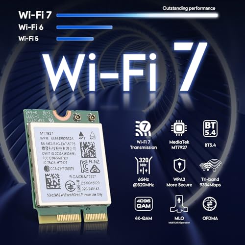 EDUP WiFi 7 Card BE9300 Tri-Band Wireless Network Adapter, 802.11be 2.4/5/6GHz, Bluetooth 5.4, MLO, M.2 Key E 2230 Wi-Fi 7 Module Card for Laptop PC, Intel & AMD, Compatible with Windows 11 - Image 2