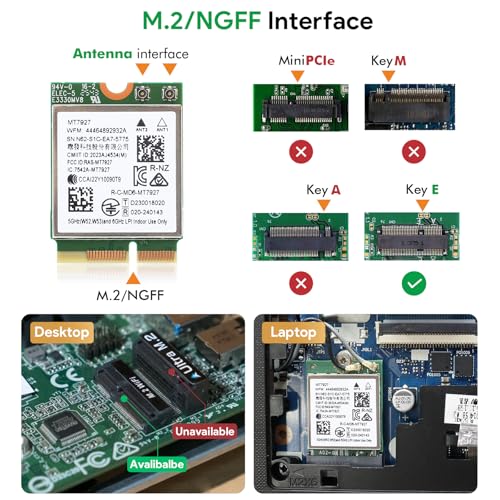EDUP WiFi 7 Card BE9300 Tri-Band Wireless Network Adapter, 802.11be 2.4/5/6GHz, Bluetooth 5.4, MLO, M.2 Key E 2230 Wi-Fi 7 Module Card for Laptop PC, Intel & AMD, Compatible with Windows 11 - Image 5