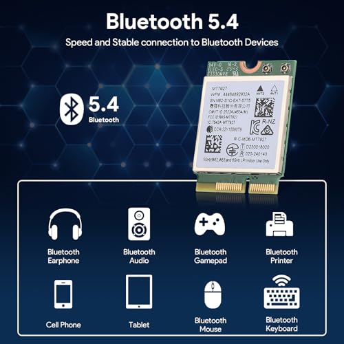 EDUP WiFi 7 Card BE9300 Tri-Band Wireless Network Adapter, 802.11be 2.4/5/6GHz, Bluetooth 5.4, MLO, M.2 Key E 2230 Wi-Fi 7 Module Card for Laptop PC, Intel & AMD, Compatible with Windows 11 - Image 4