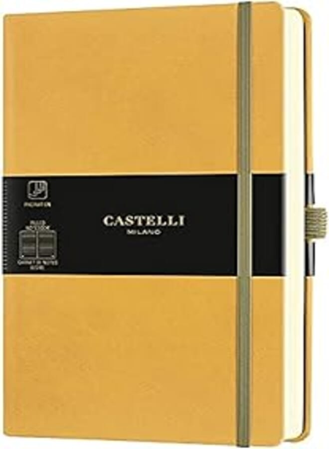 CASTELLI NOTEBOOK PKT RUL AQUA MUSTARD